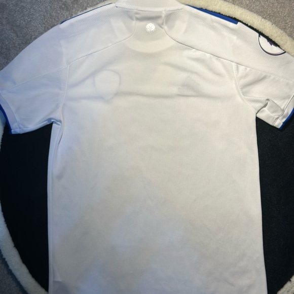 Adidas White and Blue Men's Jersey - Picture 2 of 8